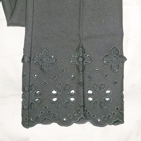 Derek Lam 10 Crosby black laser cut high rise flare capri pants size 10 - Picture 8 of 11